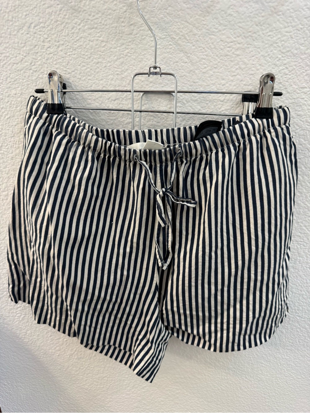 H&M Navy and White Striped Drawstring Women’s Shorts
